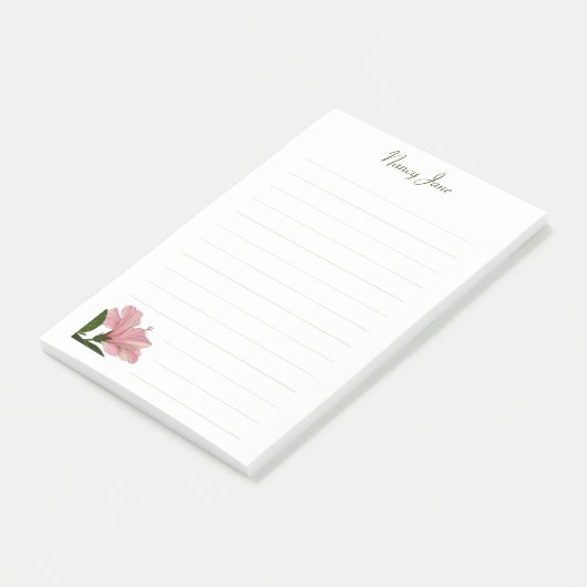 Tropisches Rosa Hibiskus Blumenfotografie Post-it Klebezettel (angewinkelt)