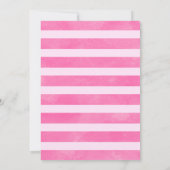 Tropisches Rosa Ließ Flamingle Flamingo 1. Geburts Einladung (Rückseite)