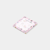 Tropisches rosa Memphis-Art-Muster Post-it Klebezettel (angewinkelt)