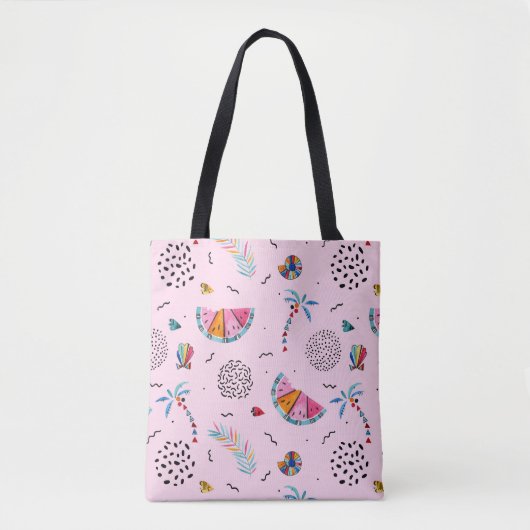 Tropisches rosa Memphis-Art-Muster Tasche (Vorderseite)