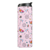 Tropisches rosa Memphis-Art-Muster Thermosbecher (Nach links gedreht)