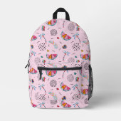 Tropisches rosa Memphis Stilmuster Bedruckter Rucksack (Vorderseite)