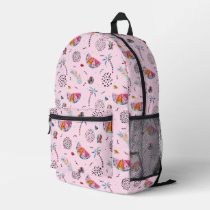 Tropisches rosa Memphis Stilmuster Bedruckter Rucksack