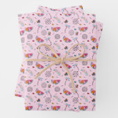 Tropisches rosa Memphis Stilmuster Geschenkpapier Set (Beispiel)