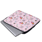 Tropisches rosa Memphis-Stilmuster Laptopschutzhülle (Vorne Knopf)