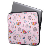Tropisches rosa Memphis-Stilmuster Laptopschutzhülle (Vorderseite Links)