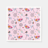 Tropisches rosa Memphis Stilmuster Serviette (Vorderseite)