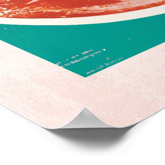 Tropisches rosa Negroni Cocktail Retro Poster (Ecke)