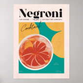 Tropisches rosa Negroni Cocktail Retro Poster (Vorne)