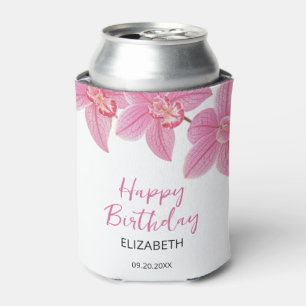Tropisches Rosa Orchid Blume Happy Birthday Dosenkühler