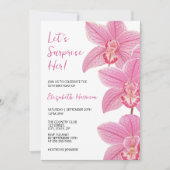 Tropisches Rosa Orchid Botanische Überraschung Geb Einladung (Vorderseite)