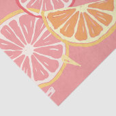 Tropisches rosa Pampelmusen- und Zitronenmuster Seidenpapier (Ausschnitt)