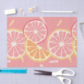 Tropisches rosa Pampelmusen- und Zitronenmuster Seidenpapier (Handwerk)