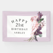 Tropisches Rosa Papagei zum 21. Geburtstag Banner (Horizontal)