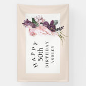 Tropisches Rosa Papagei zum 50. Geburtstag Banner (Vertikal)