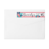 Tropisches Rosa und blaues Blütensüß 16 (Rückseite)