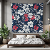 Tropisches Rosa und blutige Navy Fleecedecke