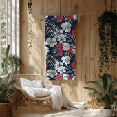 Tropisches Rosa und blutige Navy Fleecedecke