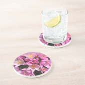 Tropisches Rosa und gelbe Blumen Getränkeuntersetzer (Seite)