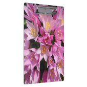 Tropisches Rosa und gelbe Blumen Klemmbrett (Rechts)