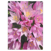 Tropisches Rosa und gelbe Blumen Klemmbrett (Rückseite)