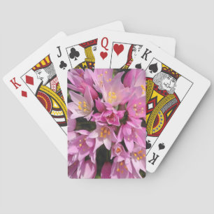 Tropisches Rosa und gelbe Blumen Spielkarten