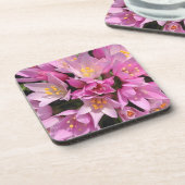 Tropisches Rosa und gelbe Blumen Untersetzer (Linke Seite)