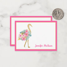Tropisches Rosa und goldenes Flamingos mit Blume