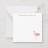 Tropisches Rosa und goldenes Flamingos Mitteilungskarte (Vorderseite)