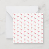 Tropisches Rosa und goldenes Flamingos Mitteilungskarte (Rückseite)