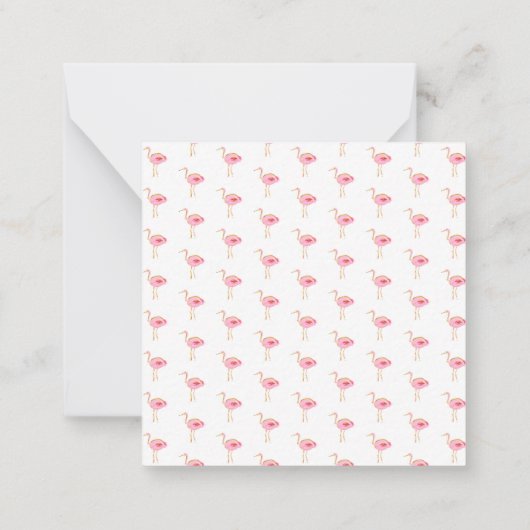 Tropisches Rosa und goldenes Flamingos Mitteilungskarte (Rückseite)