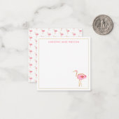Tropisches Rosa und goldenes Flamingos Mitteilungskarte (Vorderseite/Rückseite Beispiel)