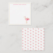 Tropisches Rosa und goldenes Flamingos Mitteilungskarte (Vorne/Hinten)