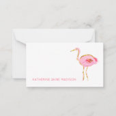 Tropisches Rosa und goldenes Flamingos Mitteilungskarte (Vorderseite)