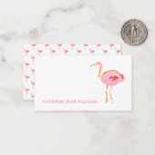 Tropisches Rosa und goldenes Flamingos Mitteilungskarte (Vorderseite/Rückseite Beispiel)