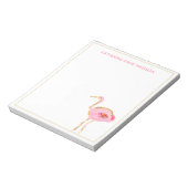 Tropisches Rosa und goldenes Flamingos Notizblock (Rotiert)