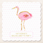 Tropisches Rosa und goldenes Flamingos Untersetzer (Vorderseite)