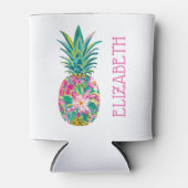 Tropisches Rosa und grüne Ananas Dosenkühler (Vorderseite)