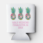 Tropisches Rosa und grüne Ananas Dosenkühler (Rückseite)