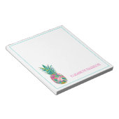 Tropisches Rosa und grüne Ananas Notizblock (angewinkelt)