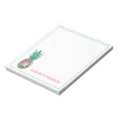 Tropisches Rosa und grüne Ananas Notizblock (Rotiert)