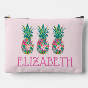Tropisches Rosa und grüne Ananas Zubehörtasche