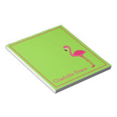 Tropisches Rosa und grünes Flamingo Personalisiert Notizblock (angewinkelt)