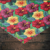 Tropisches Rot und Gold auf dem Hibiskus "Grüne Bl Seidenpapier