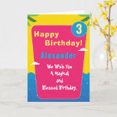 Tropisches rotes Blau fertigt Karte (Gelbe Blume)