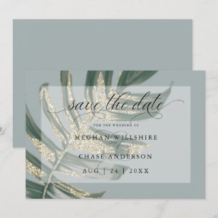 Tropisches Rustikales Aquarell Split Leaf Rette Da Save The Date