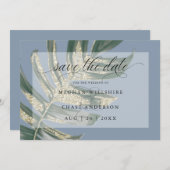 Tropisches Rustikales Split Leaf Gerettet Dat Save The Date (Vorne/Hinten)