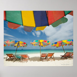 Tropisches Sandstrand- und -Türkismeer. 2 Poster