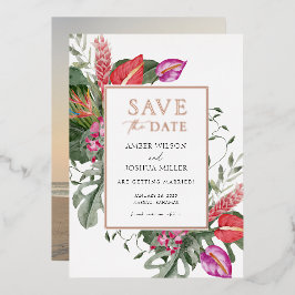 Tropisches Save the Date mit Einladung von Foto Fo