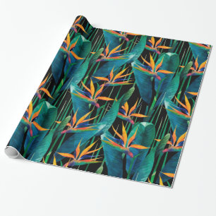 Tropisches Schefflera-Blätter, das Blumen nachahm Geschenkpapier